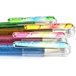 Roller encre gel métallique Dual Metallic  Vert clair + Bleu/Rouge métallique PENTEL
