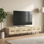 vidaXL Meuble TV Chêne Sonoma 147 x 34 5 x 30 cm Bois d'ingénierie