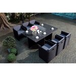 Le Vito : Salon jardin noir encastrable en résine 6 personnes