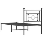 vidaXL Cadre de lit métal sans matelas avec tête de lit noir 75x190 cm
