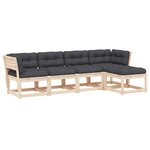 vidaXL Salon de jardin 5 Pièces avec coussins bois de pin massif