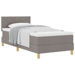 vidaXL Lit à ressorts avec coussin Taupe 90 x 200 cm tissu