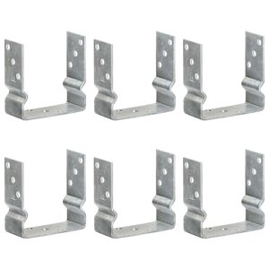 vidaXL Piquets de clôture 6 Pièces Argenté 14x6x15 cm Acier galvanisé