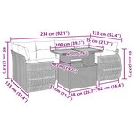 vidaXL Salon de jardin 7 Pièces avec coussins noir résine tressée