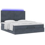 VidaXL Cadre de lit ottoman avec matelas gris foncé 160x200cm velours