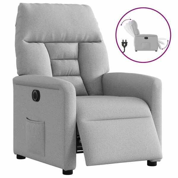 vidaXL Fauteuil inclinable électrique gris nuage tissu