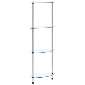 vidaXL Étagère 4 niveaux Transparent 30x30x100 cm Verre trempé