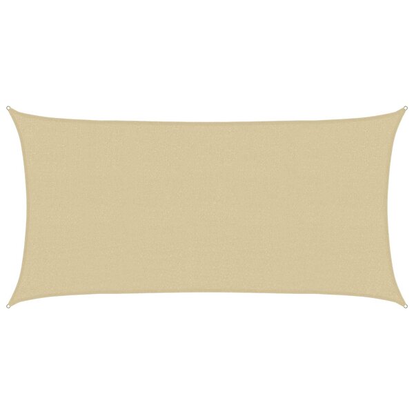 vidaXL Voile d'ombre 2 x 6 m HDPE Rectangulaire Beige