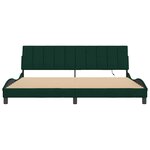 vidaXL Cadre de lit avec LED sans matelas Hanko vert foncé 200x200 cm velours