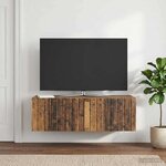 vidaXL Meuble TV mural 98 x 41 x 30 cm Bois ancien Bois d'ingénierie