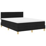 vidaXL Lit à ressorts avec matelas Noir 140 x 190 cm tissu