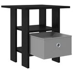 vidaXL Table de chevet avec tiroir 2 Pièces Chêne noir 41 x 40 x 45 cm