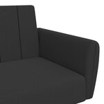 vidaXL Canapé-lit à 2 places avec repose-pied noir velours
