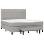 vidaXL Sommier à lattes de lit avec matelas Gris clair 180x200cm Tissu