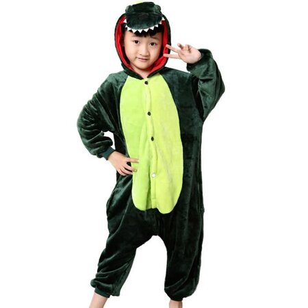 Costume Kigurumi Dino Vert Enfant T 4/6 Ans
