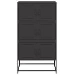 vidaXL Buffet noir 68 5x38 5x123 5 cm acier