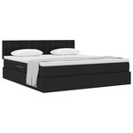 vidaXL Lit avec rangement et matelas avec matelas Noir 180 x 200 cm