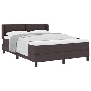vidaXL Lit à ressorts avec matelas Marron foncé 200 x 160 cm Polyester