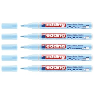 Marqueur Peinture brillante 751 Bleu Pastel Pointe Ronde 1-2 mm x 5 EDDING