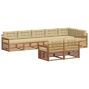 vidaXL Ensemble de canapés d'extérieur 8 pc Naturel et Beige