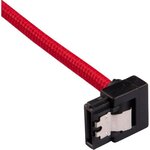 CORSAIR Câble gainé Premium SATA 6Gbps Rouge 30cm 90° - (CC-8900280)