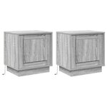 vidaXL Cabinet de chevet avec 2 Pièces Gris 44 x 34 5 x 45 cm