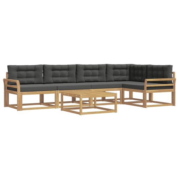 vidaXL Ensemble de canapés d'extérieur 6 pc Blanc et anthracite