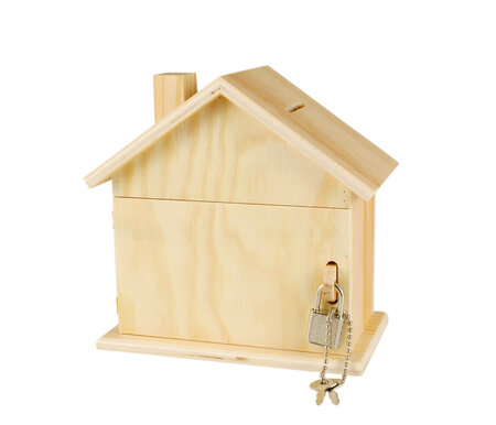 Tirelire en bois forme maison avec cadenas 15 x 8 x 14 5 cm