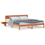 vidaXL Cadre de lit Marron cire 200 x 200 cm Bois massif en pin