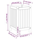vidaXL Jardinière avec doublure 31x31x50 cm bois massif d'acacia