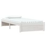 vidaXL Cadre de lit sans matelas blanc bois massif 90x200 cm