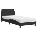 vidaXL Lit avec matelas noir 90x200 cm velours