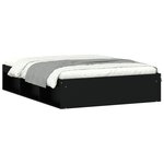 vidaXL Cadre de lit noir 135x190 cm double