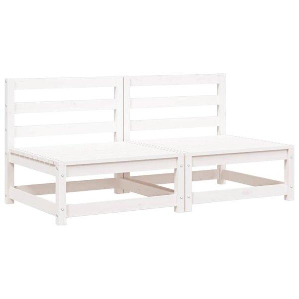 vidaXL Canapés de jardin sans accoudoirs 2 Pièces blanc bois pin massif
