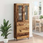 vidaXL Haut Armoire 2 Pièces Bois Ancien Bois Aggloméré et Verre