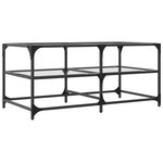 vidaXL Table basse avec dessus en verre transparent 98 5x50x45cm acier