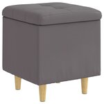 vidaXL Ottoman avec rangement Gris 40 x 40 x 45 cm Simili cuir