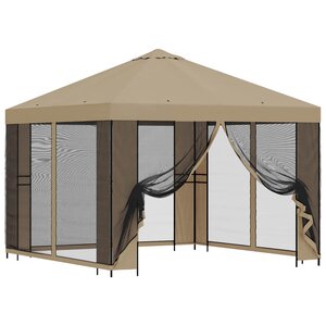 vidaXL Abri de jardin avec parois 3 x 3 m Beige Polyester et Acier