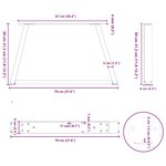 vidaXL Pieds de table basse en forme de V  2 pièces  noir  70 x (30-31 3) cm  acier
