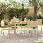 vidaXL Chaises empilables de jardin 4 Pièces Crème  Marron