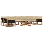 vidaXL Ensemble de canapés d'extérieur 8 Pièces Naturel et Beige
