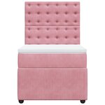 vidaXL Sommier à lattes de lit avec matelas Rose 100x200 cm Velours