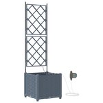 vidaXL Jardinières de jardin 1 pc Treillis Gris clair 40 x 40 x 142 cm