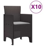 vidaXL Ensemble de salle à manger pour jardin avec coussin 11 Pièces