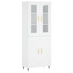 vidaXL Buffet haut Blanc 69 5x34x180 cm Bois d'ingénierie