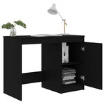 vidaXL Bureau Noir 100x50x76 cm Bois d’ingénierie