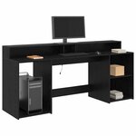 vidaXL Bureau avec porte Chêne noir 200 x 55 x 91 cm Bois d'ingénierie