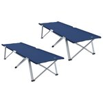 vidaXL Lit de camping pliant Bleu Tissu et métal Compact Pliable