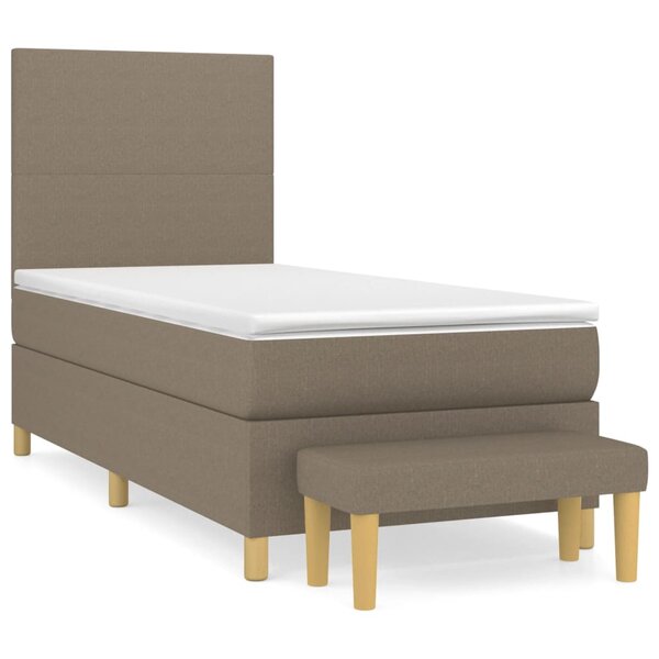 vidaXL Sommier à lattes de lit avec matelas Taupe 80x200 cm Tissu