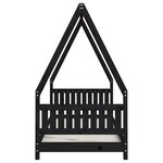 vidaXL Cadre de lit pour enfants noir 80x200 cm bois de pin massif